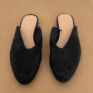 ON BLACK SUEDE LOAFERS